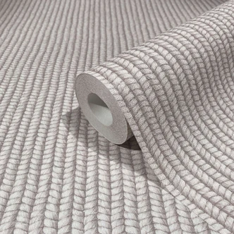Vliestapete in gewebter Optik grau, beige Grafisch 