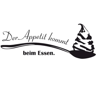 Wandtattoo Der Appetit kommt beim Essen. 