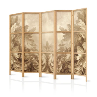 Japanischer Paravent, Raumteiler freistehend, Trennwand - Stone Baroque Ornaments: Gray-Blue Shades 