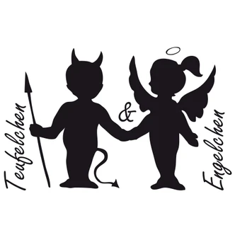 Wandtattoo Engelchen & Teufelchen 2 