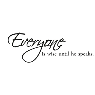 Everyone is wise until he speaks 