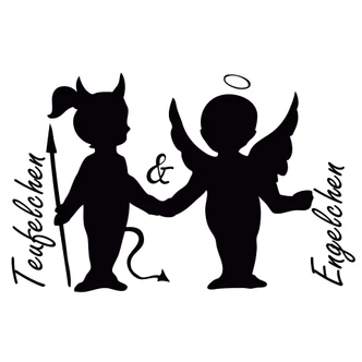 Wandtattoo Engelchen & Teufelchen 4 