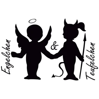Wandtattoo Engelchen & Teufelchen 3 