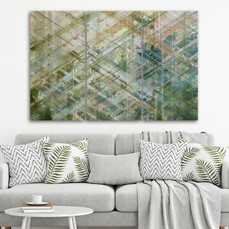 Leinwandbild 3 teilig, Abstrakte geometrische Formen 