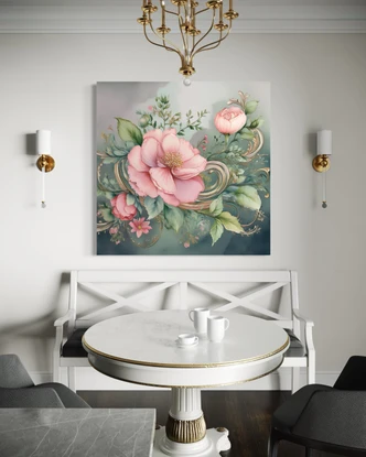 Leinwandbild Vintage Rosa Blume 