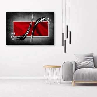 Canvas schilderij, abstract rood grijs 