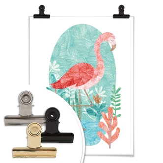Poster Goed Blauw - Flamingo 