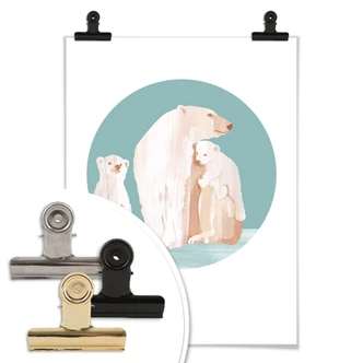 Poster Goed Blauw - Polar Bear Family 