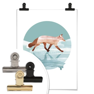 Poster Goed Blauw - Fox in the Snow 