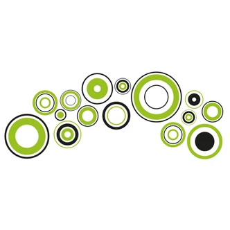 Adesivo murale - Dischi rétro - verde 