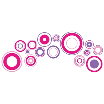 Wandtattoo Retro Discs pink 