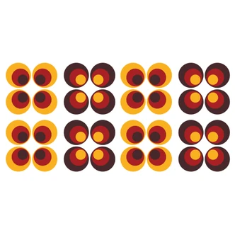 Adesivo murale - Sfere rétro - arancione 