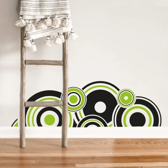 Sticker mural - Cercles rétro verts 