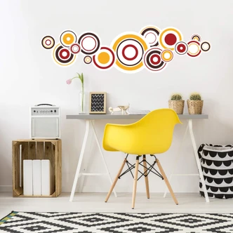 Muursticker Retro Bubbels Oranje 