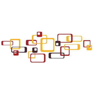 Adesivo murale - Rettangoli rétro arancioni 