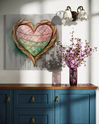 Leinwandbild Herz Liebe Shabby Chic 