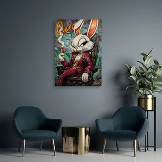 Leinwandbild Kaninchen Königin AI 
