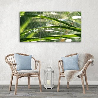 Stampa su tela 3 pezzi, foglie verdi 