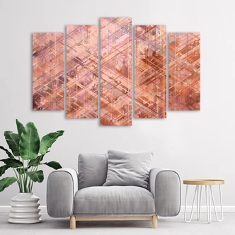 Leinwandbild 5 teilig, Abstrakte geometrische Formen 