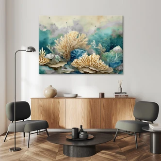 Leinwandbild Korallenmeer Seestern türkis 