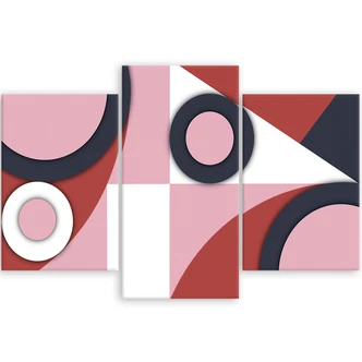 Leinwandbild 3 teilig, Geometrische Abstraktionsformen 