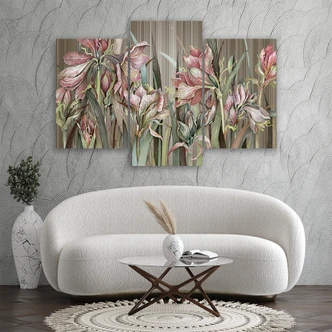 Leinwandbild 3 teilig, Iris Blumen 