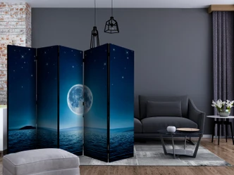 Paravent, Raumteiler freistehend, Trennwand - Moonlit night II, 5-teilig - einseitig bedruckt - 225x172 cm 