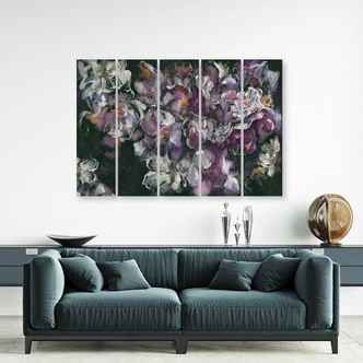 Leinwandbild 5 teilig, Iris Blume 