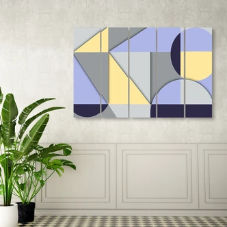 Leinwandbild 5 teilig, Geometrische Abstraktionsformen 