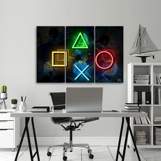Leinwandbild 3 teilig, Tasten für den Controller 