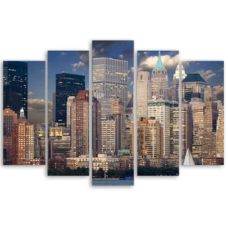 Leinwandbild 5 teilig, New York Manhattan Stadt 