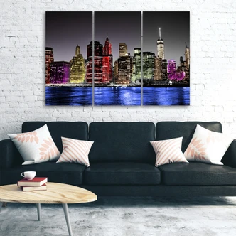 3 stykke lærredstryk, Architecture Skyline New York 