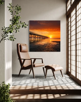 Leinwandbild Meer Natur Himmel Sonnenuntergang 