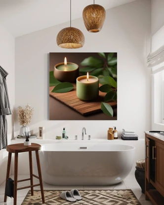 Leinwandbild Zen-Spa-Kerzen Leinwandbild Zen-Spa-Kerzen