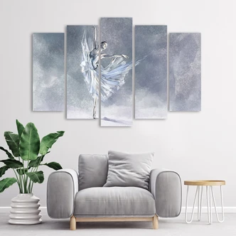 Leinwandbild 5 teilig, Ballerina Pirouet 
