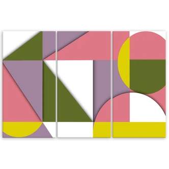 Leinwandbild 3 teilig, Geometrische Abstraktionsformen 
