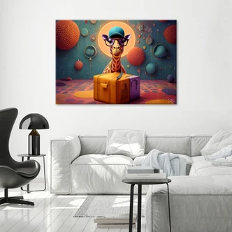 Canvasbillede, Abstrakt giraf 