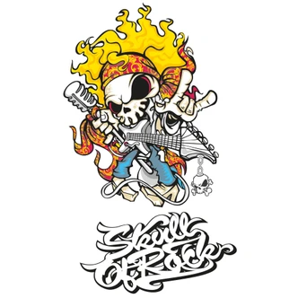 Muursticker Rockschedel 