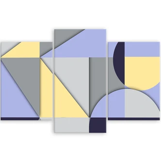 Leinwandbild 3 teilig, Geometrische Abstraktionsformen 