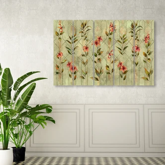 Leinwandbild 5 teilig, Lilia gelbe Blume 