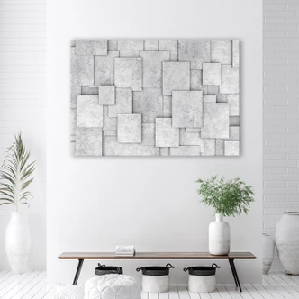 Leinwandbild, Geometrische Beton 3D Abstrakt 