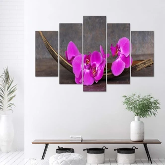 Leinwandbild 5 teilig, Orchidee Blume Zen Spa 
