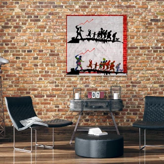 Tableau sur toile, Banksy le fouet 