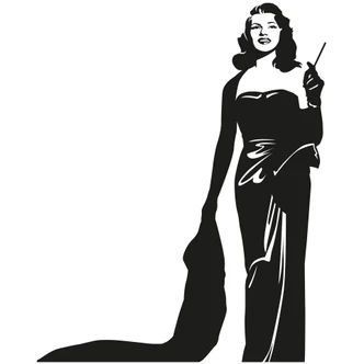 Muursticker Actrice Rita Hayworth 