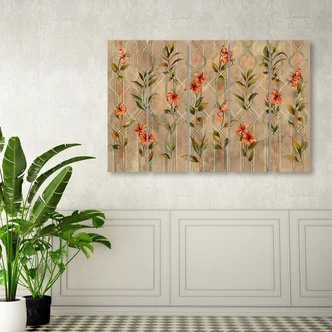 Leinwandbild 5 teilig, Lilia gelbe Blume 