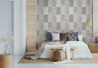 graphic wallpaper, non-woven wallcovering Novamur Yvi grey, blue graphic wallpaper, non-woven wallcovering Novamur Yvi grey, blue