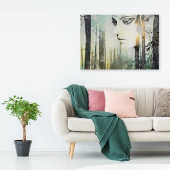 Canvas schilderij, vrouw abstract gezicht 