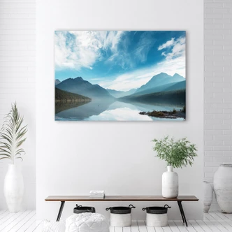 Canvasbillede, Sø bjerge landskab natur 