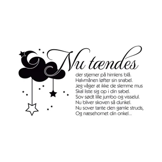 Wandtattoo Nu tændes der stjerner... 