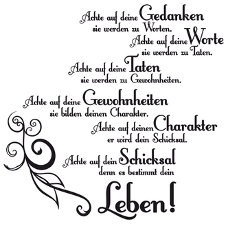 Wandtattoo Achte auf deine Gedanken 